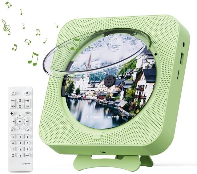 Main image of Portable CD Player with Bluetooth Desktop CD Player for Home CD Music Players with Remote Control,Timer,Built-in Dual Speakers with LED Display Home Audio Boombox FM Radio (Green)
