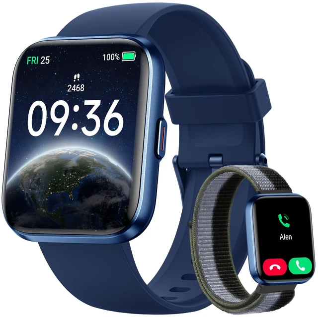 Main image of Smart Watch for Women, Answer/Make Calls, Alexa Built-in, 1.85" Touch Screen Fitness Tracker for Android & iPhone, Heart Rate/Sleep/SpO2 Monitor Smartwatch,Waterproof (Deep Blue)