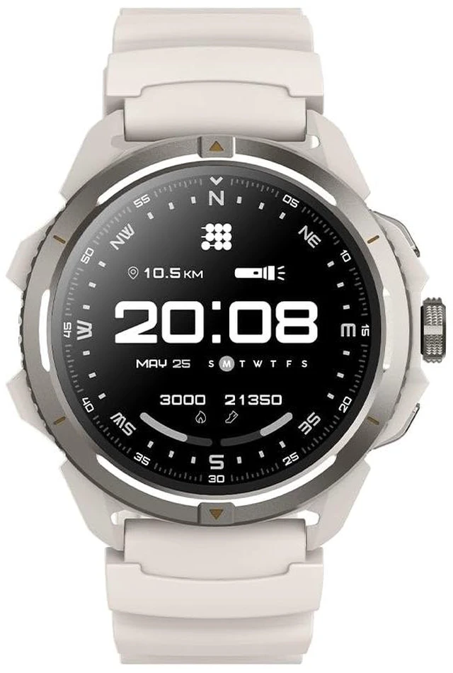 Main image of Terra Rugged Smartwatch with Dual-Band GPS Off White 1.48 AMOLED Display, Offline Maps, VITA AI, AI Coach, Readiness Score, 5ATM, 14-Day Battery