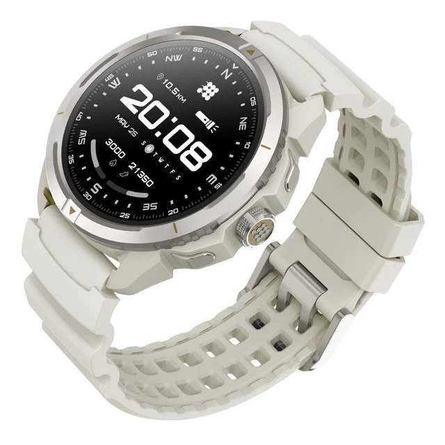 Alt view image 2 of 7 - Terra Rugged Smartwatch with Dual-Band GPS Off White 1.48 AMOLED Display, Offline Maps, VITA AI, AI Coach, Readiness Score, 5ATM, 14-Day Battery