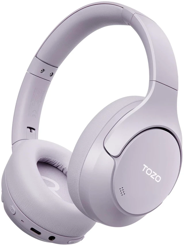 Main image of HT3 Hybrid Noise Cancelling Wireless Headphones, 90H Over Ear Headset Hi Res Audio, AI Voice Assistant, Dual Device Connection, 32 Custom EQs, Built In 5 Mics, ANC, Foldable, Bluetooth 6.0 Purple
