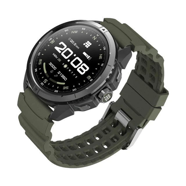 Alt view image 2 of 7 - Terra Rugged Smartwatch with Dual-Band GPS Military Green 1.48 AMOLED, Offline Maps, VITA AI, AI Coach, Readiness Score, 5ATM, 14-Day Battery