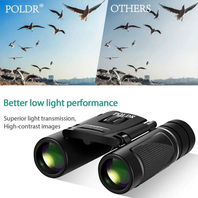 Alt view image 5 of 7 - 8x21 Small Compact Binoculars for Adults, Travel Hiking Essentials Mini Pocket, Foldable, Lightweight, BAK4 FMC Optics for Bird Watching Concert Opera, Waterproof, with Strap