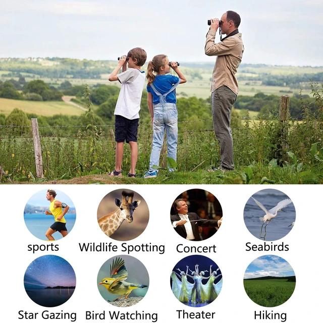 Alt view image 6 of 7 - 8x21 Small Compact Binoculars for Adults, Travel Hiking Essentials Mini Pocket, Foldable, Lightweight, BAK4 FMC Optics for Bird Watching Concert Opera, Waterproof, with Strap