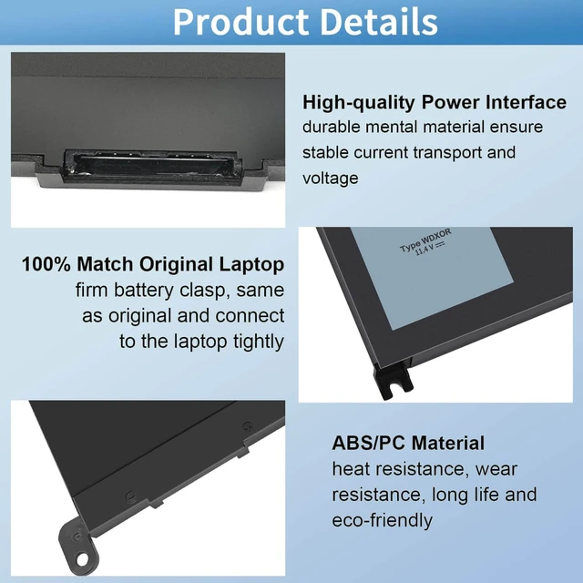 Alt view image 4 of 7 - 42Wh WDX0R Laptop Battery for Dell Inspiron 15 7579 7569 5578 5565 5567 5568 5570 5775 5579 7560 7570,13 5378 5368 7375 7368 7378,17 5765 5767 5770 Series P69G001 P58F P58F001 P75F P66F P69G 3CRH3