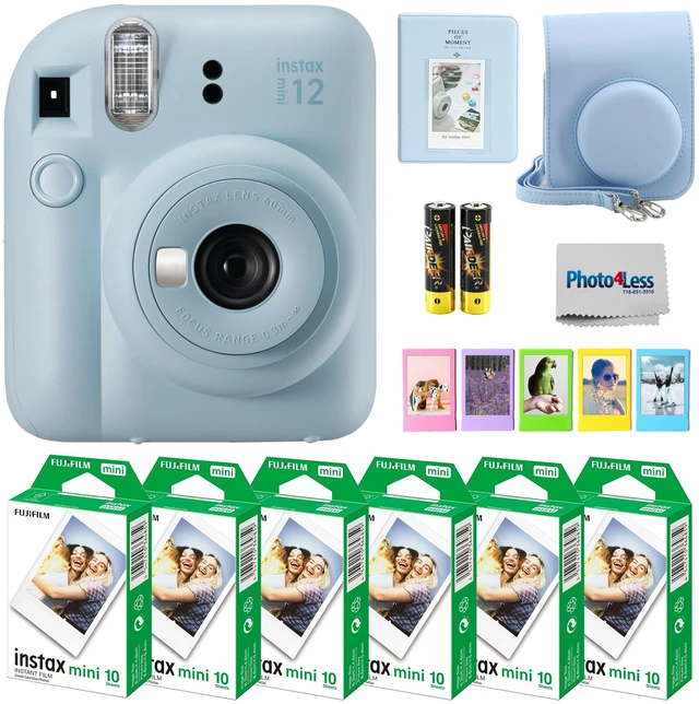 Main image of Instax Mini 12 Instant Camera Bundle with Instax Mini Instant Film Value Pack (60 Sheets) with Accessories Including Protective Case, Strap, Photo Album (Pastel Blue)
