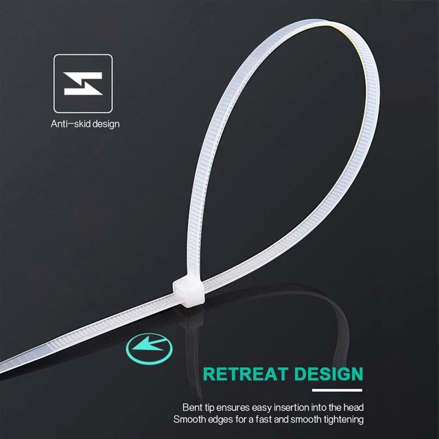 Alt view image 3 of 7 - Zip Ties,2000 Piece Self-Locking Nylon White Cable Ties,Assorted Sizes 4+6+8+10+12-Inch,Multi-Purpose Wire Management Plastic Ties,Perfect for Home,Garden,Office,Travel and Workshop