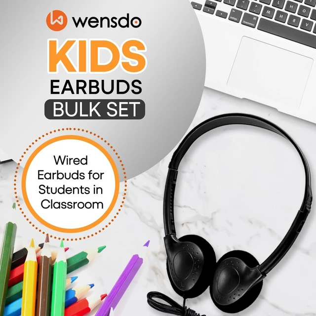 Alt view image 2 of 7 - Kids Headphones Bulk 25 Pack for School Classroom K-12, Wholesale Wired Adjustable Headsets for Students Teens Children Gift and Adult (HY857,25 Black)