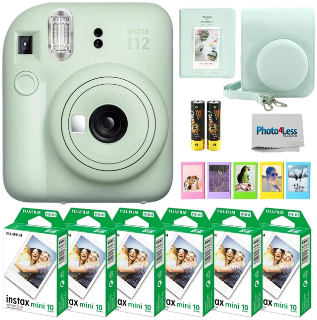 Main image of Instax Mini 12 Instant Camera Bundle with Instax Mini Instant Film Value Pack (60 Sheets) with Accessories Including Protective Case, Strap, Photo Album (Mint Green)