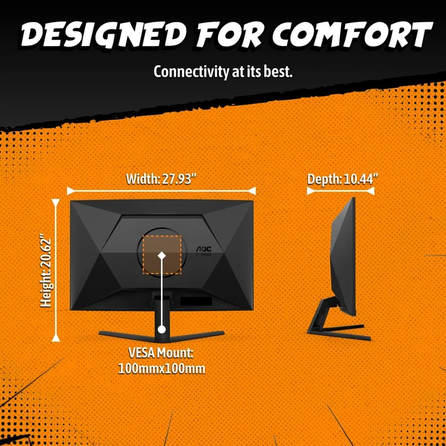 Alt view image 7 of 7 - 32 Inch Curved Gaming Monitor 2K QHD 180Hz VA 0.5ms HDR, CQ32G4VE 2560×1440 Computer Monitor, Adaptive-Sync, DP 1.4, HDMI 2.0, Earphone Out, VESA Mount, Console Ready, 3-Year Zero-Bright-Dot