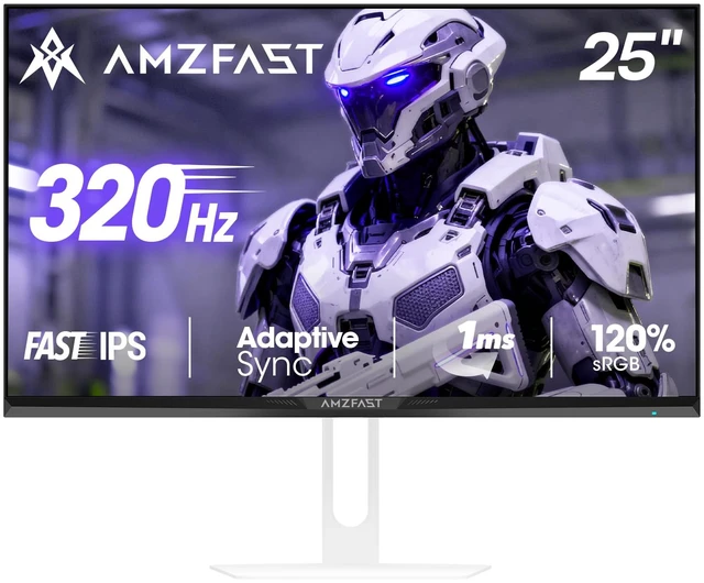 Main image of 25 Inch White Gaming Monitor 320Hz/300Hz/240Hz, FHD 1080P 1ms Fast IPS Monitor, Exchange (DP Cable) TÜV Rheinland Eye Care AI Crosshair, Night Vision Function, AMZG25F6F
