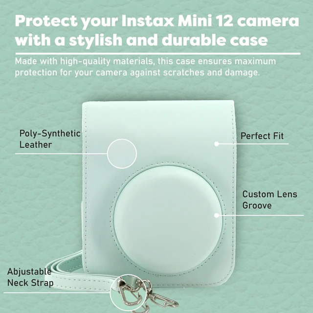 Alt view image 4 of 7 - Instax Mini 12 Instant Camera Bundle with Instax Mini Instant Film Value Pack (60 Sheets) with Accessories Including Protective Case, Strap, Photo Album (Mint Green)