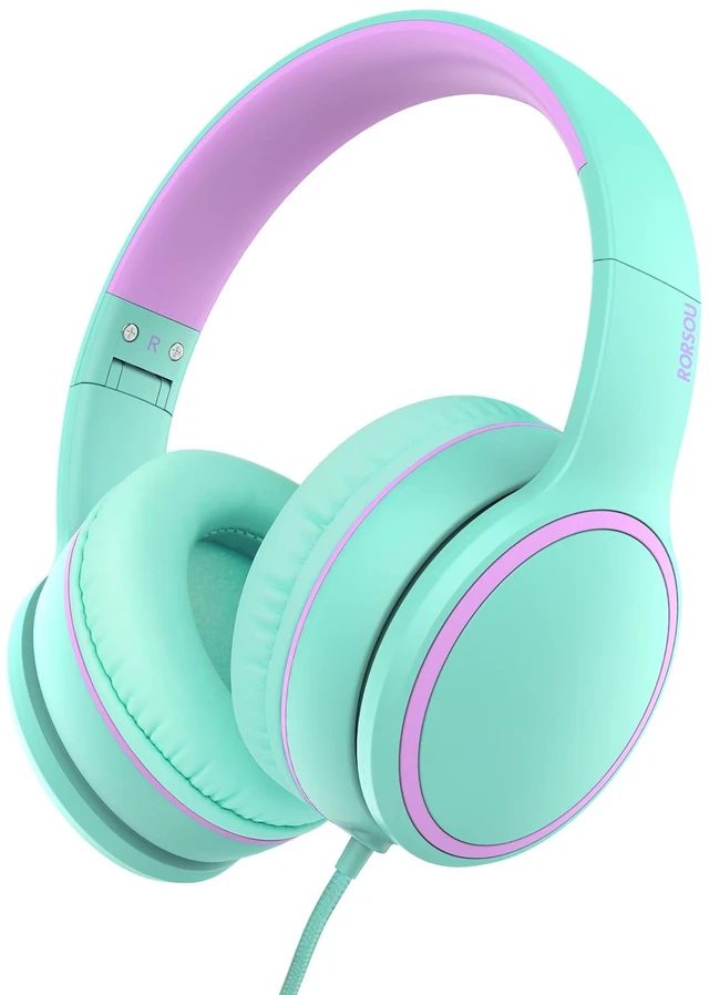 Main image of R10 Over-Ear Headphones with Microphone, Lightweight Folding Stereo Bass Headset with 1.5M No-Tangle Cord, Portable Wired Headphones for Smartphone Tablet Computer MP3 / 4 (Green)