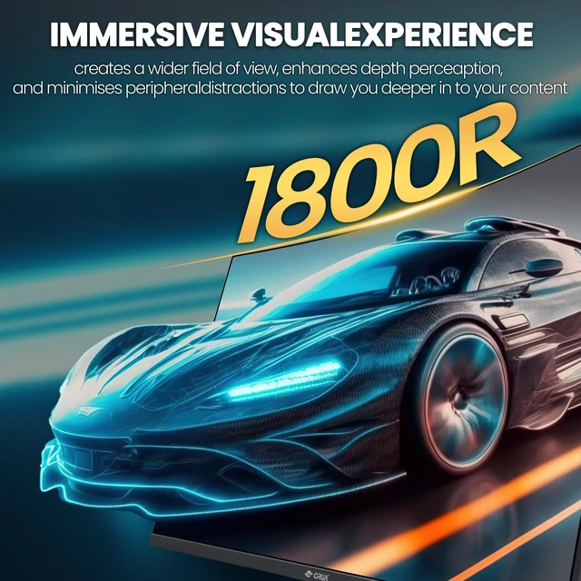 Alt view image 6 of 7 - 32" 2K QHD 165Hz Curved Gaming Monitor, FreeSync, HDMI/DP, Black VA Panel With 120%sRGB Color, Low Blue Light, 1800R Curve and 100 x 100mm Wall Mount For Gaming, Video Editing and Work