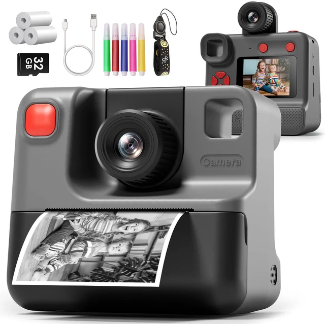 Main image of Kids Camera Instant Print, Christmas Birthday Gifts for Girl Boys 3-12 Years Old, FHD Selfie Digital Video Cameras Toddler 3 Rolls Print Paper & 32G Card