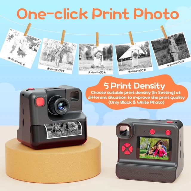 Alt view image 6 of 7 - Kids Camera Instant Print, Christmas Birthday Gifts for Girl Boys 3-12 Years Old, FHD Selfie Digital Video Cameras Toddler 3 Rolls Print Paper & 32G Card