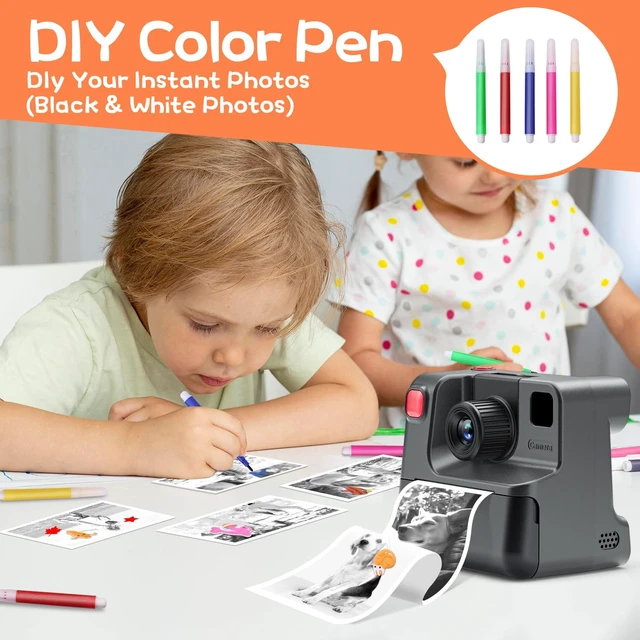 Alt view image 5 of 7 - Kids Camera Instant Print, Christmas Birthday Gifts for Girl Boys 3-12 Years Old, FHD Selfie Digital Video Cameras Toddler 3 Rolls Print Paper & 32G Card
