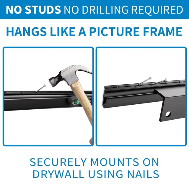Alt view image 4 of 5 - Studless Drywall TV Mount for 32-75 inch TVs, No Stud TV Wall Bracket Max VESA 600x400mm up to 150 lbs Universal Fits Most LED LCD Plasma Flat/Curved Screen TVs & Monitors