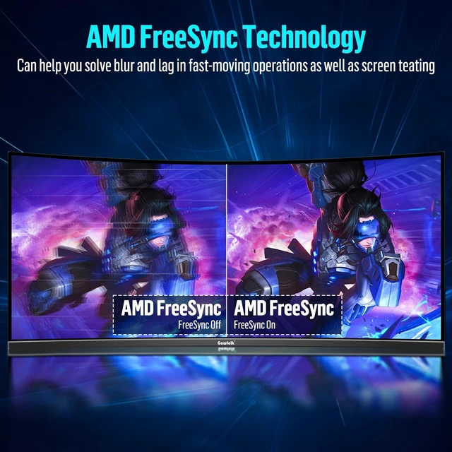 Alt view image 3 of 7 - 34" Ultrawide Curved Gaming Monitor, UWQHD 3440x1440 165Hz 1500R PIP/PBP 1ms(MPRT) 128% sRGB HDMI & DP Tilt Adjustable 21:9 PC Screen
