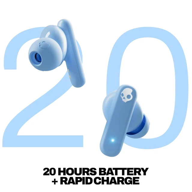 Alt view image 3 of 7 - Smokin Buds Wireless Noise Isolating Earbuds - Preppy Blue In-Ear Fit, Bluetooth, 20 Hours Battery, IPX4 Sweat and Water Resistant, Microphone for iPhone Android, Commuting, Studying