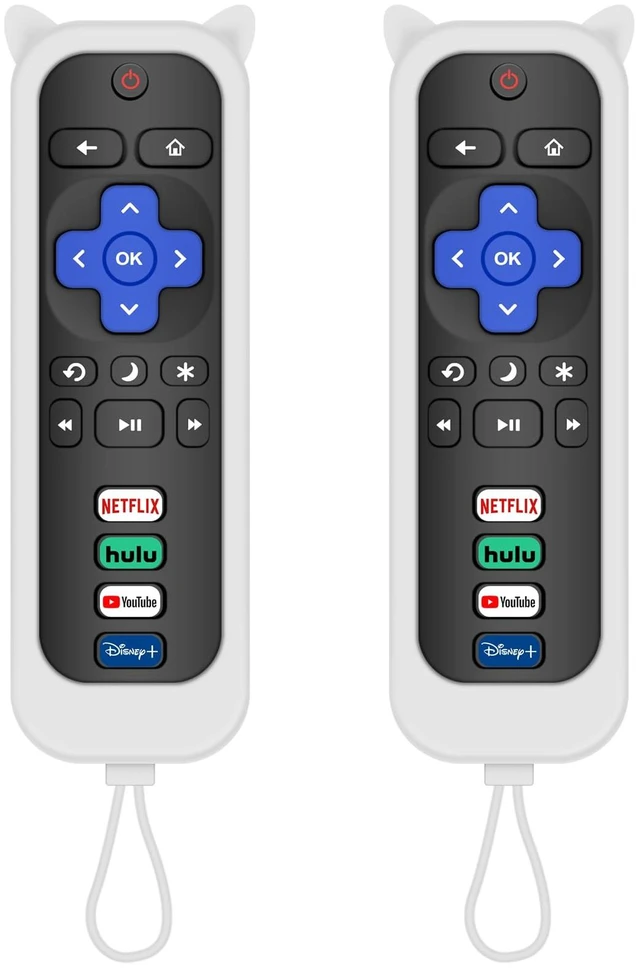 Main image of 2 Pack Replacement Remote for Roku TV with Protective Cover (White) Compatible for TCL Roku/Onn Roku/Hisense Roku/Philips Roku/Sharp Roku/Westinghouse Roku/Insignia Roku TV for Roku TV Only