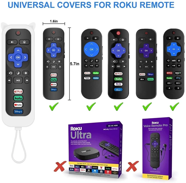 Alt view image 6 of 7 - 2 Pack Replacement Remote for Roku TV with Protective Cover (White) Compatible for TCL Roku/Onn Roku/Hisense Roku/Philips Roku/Sharp Roku/Westinghouse Roku/Insignia Roku TV for Roku TV Only