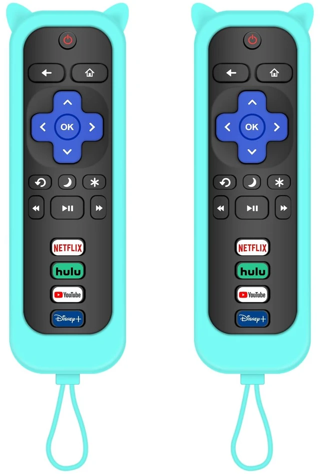 Main image of 2 Pack Remote for Roku TV & Cover for TCL Roku Remote (Blue) Remotes Replacement Cover Compatible with TCL Roku TV Remote, Replacement for Roku TV Remote