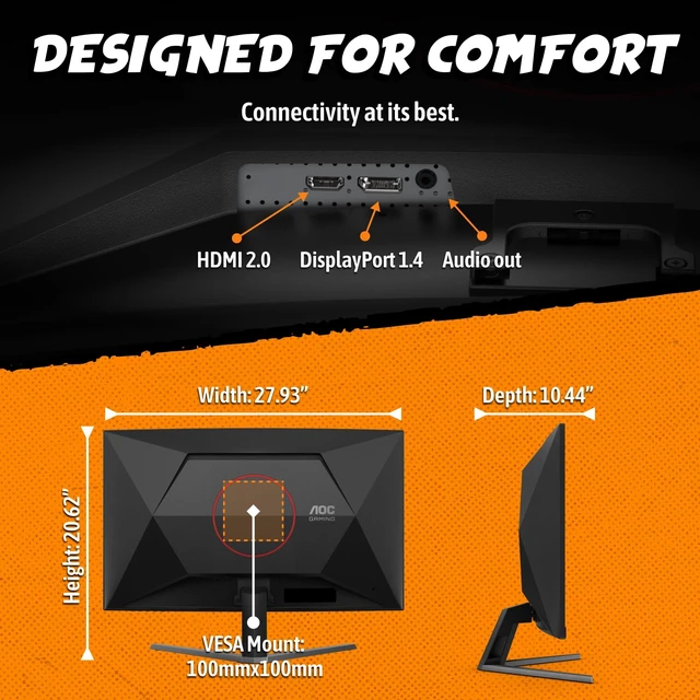 Alt view image 6 of 7 - 32 Inch Curved Gaming Monitor FHD 260Hz Overclocked VA 0.3ms, C32G42ZE 1920×1080 Computer Monitor, 240Hz Native / 260Hz OC, Adaptive-Sync, DP 1.4, HDMI 2.0, Console Ready, 3-Year Zero-Bright-Dot