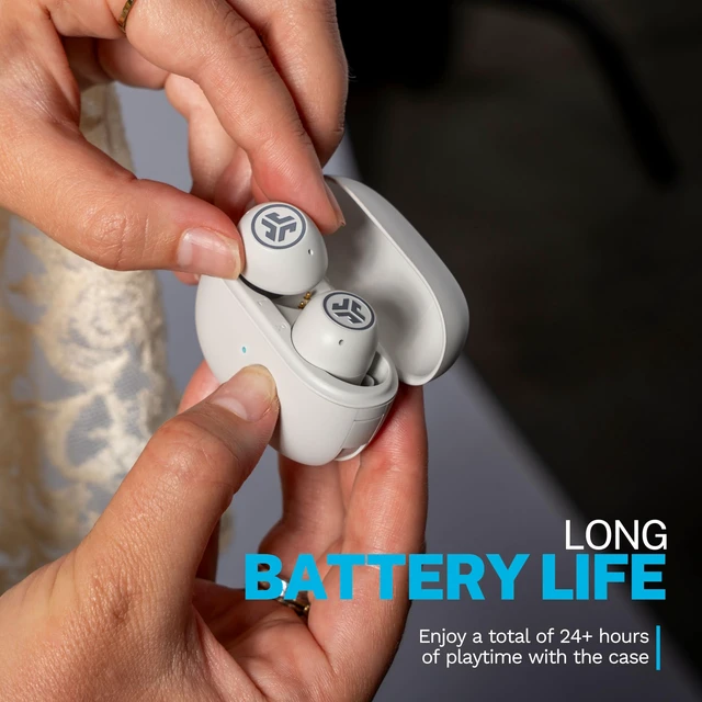 Alt view image 3 of 7 - Go Pop ANC True Wireless Earbuds with Dual Connect, White 24+ hours of autonomy, IP55 sweatproof, microphone, clear calls and multipoint connection