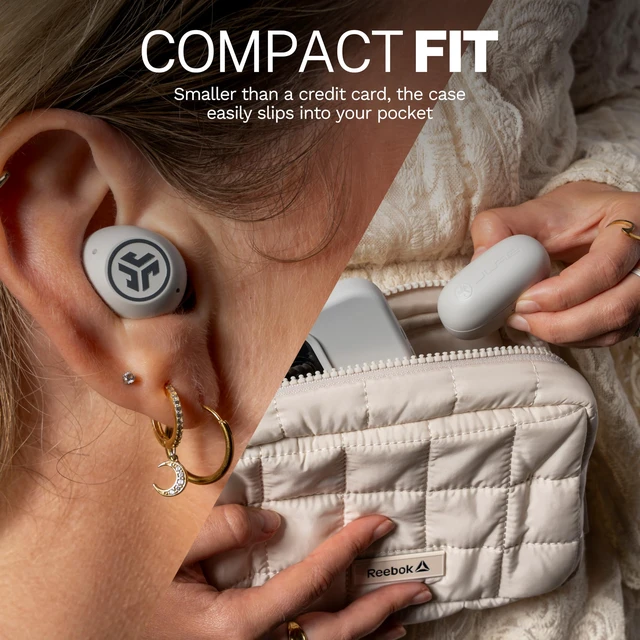 Alt view image 6 of 7 - Go Pop ANC True Wireless Earbuds with Dual Connect, White 24+ hours of autonomy, IP55 sweatproof, microphone, clear calls and multipoint connection