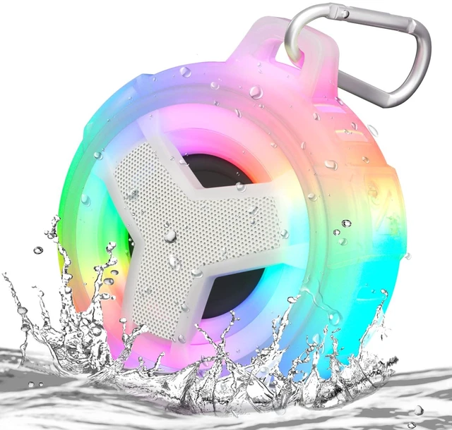 Main image of Shower Bluetooth Speakers Waterproof Teen Girl Gifts Trendy Stuff Kid IP67 Portable Speaker with LED Light, 2000mAh, True Wireless Stereo, Gifts for Teen Boys, Men and Women, Unique Music Gifts