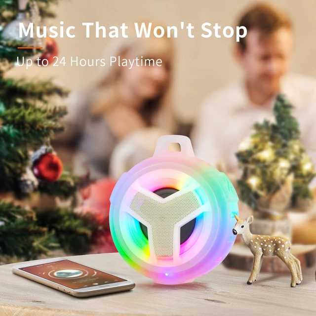 Alt view image 6 of 7 - Shower Bluetooth Speakers Waterproof Teen Girl Gifts Trendy Stuff Kid IP67 Portable Speaker with LED Light, 2000mAh, True Wireless Stereo, Gifts for Teen Boys, Men and Women, Unique Music Gifts