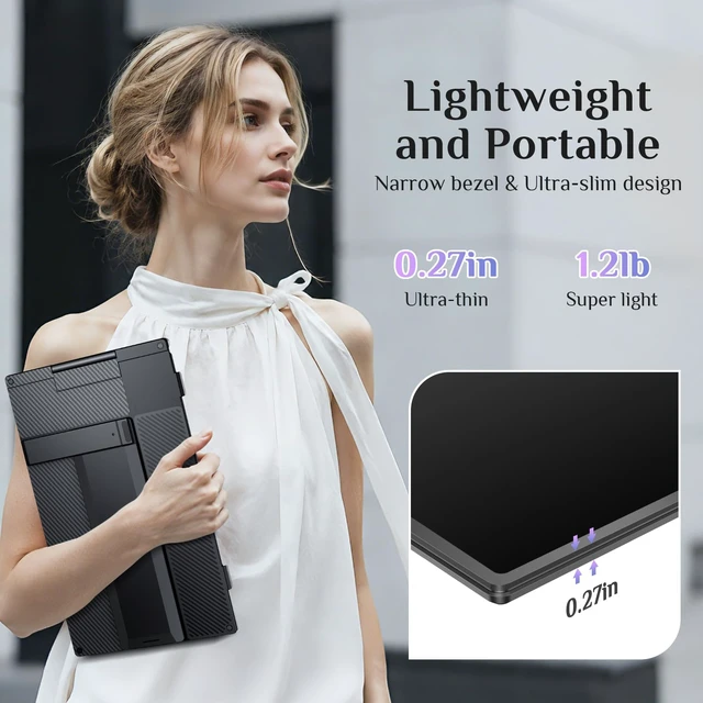 Alt view image 7 of 7 - Laptop Screen Extender, 14'' FHD 1080P Ultra-Slim Dual Portable Monitor for Laptops, USB-C Travel Monitor Extender Plug & Play for 13"-16" Laptop, Compatible with Wins/Mac/Android/Chrome