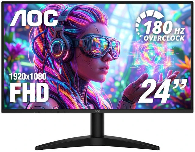 Main image of 24 Inch Gaming Monitor FHD 180Hz Overclocked VA HDR Ready, G24B36N 1920×1080 LED Monitor, 144Hz Native / 180Hz OC, 0.5ms, DP 1.4, HDMI 2.1, Adaptive Sync, VESA, Earphone Out