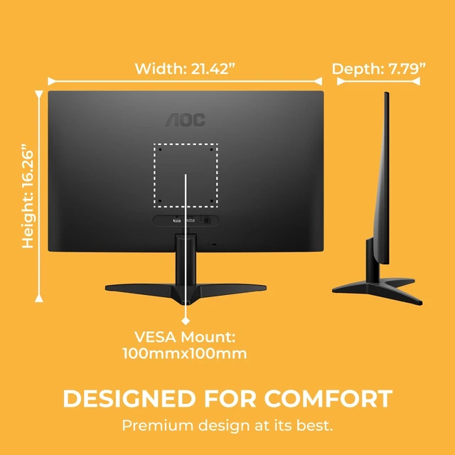 Alt view image 7 of 7 - 24 Inch Gaming Monitor FHD 180Hz Overclocked VA HDR Ready, G24B36N 1920×1080 LED Monitor, 144Hz Native / 180Hz OC, 0.5ms, DP 1.4, HDMI 2.1, Adaptive Sync, VESA, Earphone Out