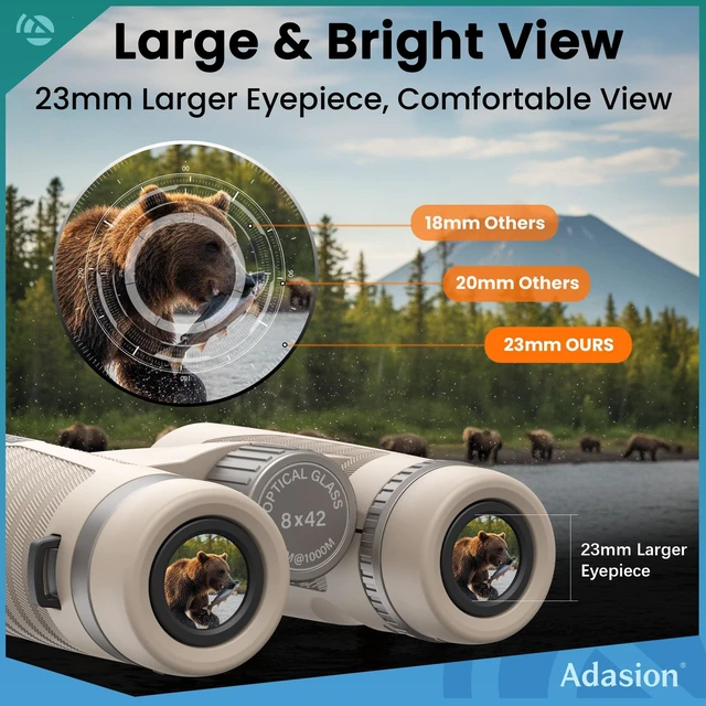 Alt view image 5 of 7 - 8x42 Binoculars for Adults High Powered with Phone Adapter & Tripod Super Bright BAK4 Prism, Waterproof, for Bird Watching Cruise Travel Safari Hunting Hiking Sports