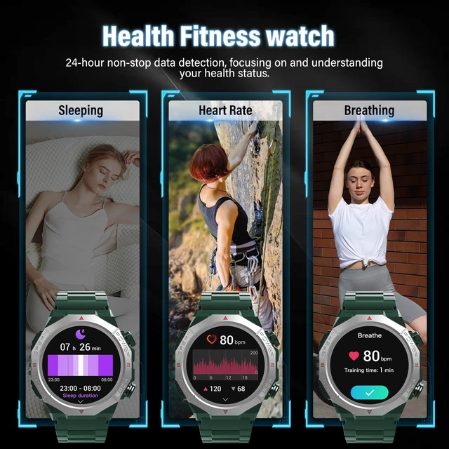 Alt view image 4 of 7 - Smart Watch for Men (Answer/Make Calls), Rugged Men's Military Smartwatch, 1.39" HD Fitness Tracker with Heart Rate/Sleep/Step Monitor, 110+ Sport Modes, IP68 Waterproof Activity Tracker Android iOS