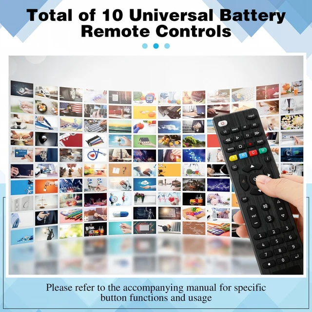 Alt view image 6 of 7 - 100 Pack Universal TV Remote Replacement Compatible with All Smart TV LED LCD HDTV 3D Series for Motel Hotel Nursing Home (Regular)