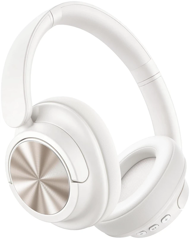 Main image of Hybrid Active Noise Cancelling Headphones 120H Playtime Wireless Headphones Bluetooth 6.0 Over Ear Headphones With 6 ENC HD Call Mic Hi-Res 360° Spatial Audio Headphone for Travel Workout Bright White