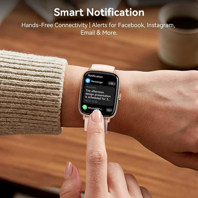 Alt view image 4 of 7 - Smart Watch for Women, 1.85" HD AMOLED Fitness Tracker (Answer/Call) with 24/7 Heart Rate/Sleep/Health Monitor for iPhone & Android, 120+ Sports Modes Smartwatch with IP68 Waterproof, 2 Bands