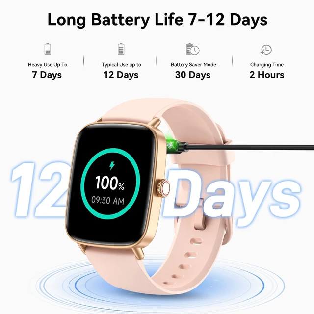 Alt view image 7 of 7 - Smart Watch for Women, 1.85" HD AMOLED Fitness Tracker (Answer/Call) with 24/7 Heart Rate/Sleep/Health Monitor for iPhone & Android, 120+ Sports Modes Smartwatch with IP68 Waterproof, 2 Bands