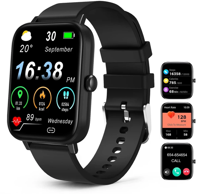 Main image of Smart Watch for Men - Bluetooth Call, Fitness Tracker, Heart Rate & Sleep Monitor, 1.83" HD Touch Screen Smartwatch, IP68 Waterproof - for Android & iPhone, Black