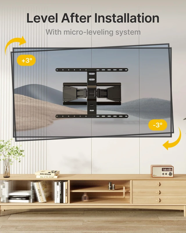 Alt view image 7 of 7 - 0.77" Ultra Slim TV Wall Mount for 43-90 Inch TVs, up to 143 lbs Low Profile Full Motion TV Bracket, Smooth Swivel/Tilt/Level, Articulating Dual Arms, Max VESA 600x400mm, Fits 16"/18" Studs