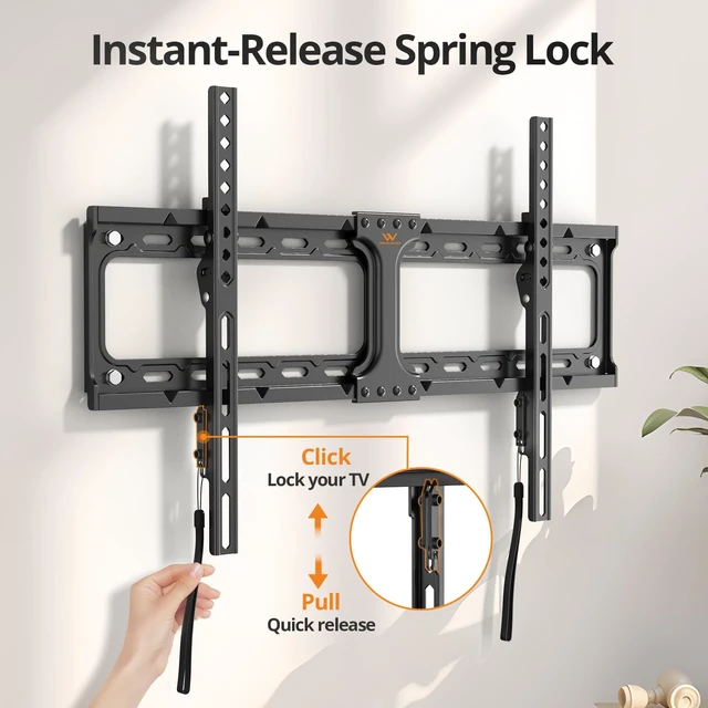 Alt view image 6 of 7 - Fixed TV Wall Mount for 37-90 Inch TVs,Low Profile Flat TV Mount Bracket with Max VESA 600x400mm,132 lbs Capacity, Universal Television Wall Mounts for Most 65, 75, 85 Inch Screens