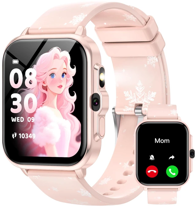 Main image of Smart Watch for Kids Boys Age 5-12, Ai Functions Games HD Touch Screen Watches with Video Camera Music Player Pedometer Heart Rate Sleep Tracker Christmas Birthday Gifts for Girls (Pink, 1.85")
