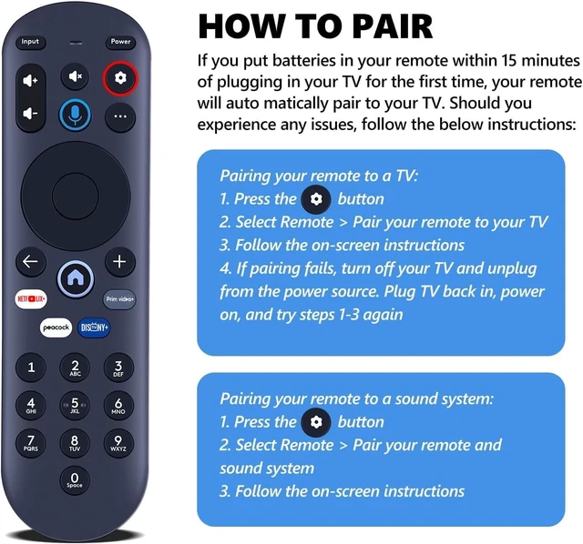Alt view image 4 of 7 - Replacement Voice Remote Control for Pioneer Xumo TV - CP-RC1NA-23 Compatible with Element / Hisense PN43-751-24U PN50-751-24U PN55-751-24U PN65-751-24U, 4 Shortcut Key Simple to Setup