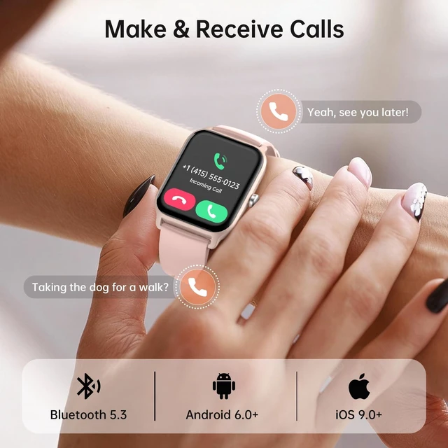 Alt view image 2 of 7 - Smart Watch for Men & Women, 46mm HD Large Screen Fitness Tracker for iPhone/Android/Samsung, Answer & Make Call, Alexa Built-in, 101+ Sport Modes, Sleep/Heart Rate Monitor, 7-10 Day Battery