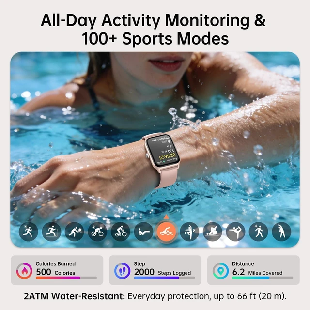 Alt view image 6 of 7 - Smart Watch for Men & Women, 46mm HD Large Screen Fitness Tracker for iPhone/Android/Samsung, Answer & Make Call, Alexa Built-in, 101+ Sport Modes, Sleep/Heart Rate Monitor, 7-10 Day Battery