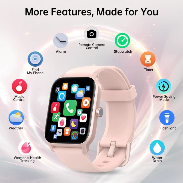 Alt view image 4 of 7 - Smart Watch for Men & Women, 46mm HD Large Screen Fitness Tracker for iPhone/Android/Samsung, Answer & Make Call, Alexa Built-in, 101+ Sport Modes, Sleep/Heart Rate Monitor, 7-10 Day Battery