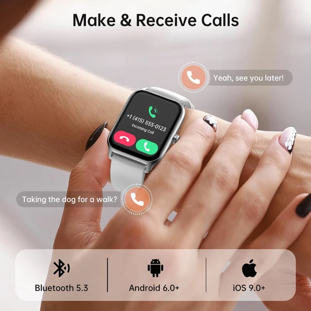 Alt view image 2 of 7 - Smart Watch for Men & Women, 46mm HD Big Screen Fitness Tracker for iPhone/Android/Samsung, Answer & Make Call, Alexa Built-in, 101+ Sport Modes, Sleep/Heart Rate Monitor, 7-10 Day Battery
